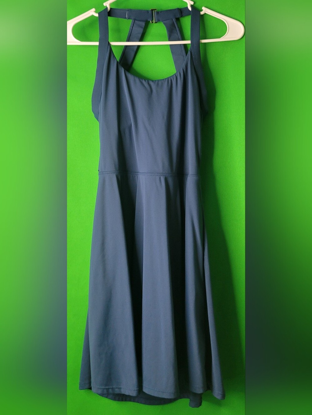 HALARA Navy Blue Midi Fit-and-Flare Dress Sz M